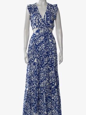 ME+EM Bold Paisley Print Cheesecloth Cut-Out Maxi Dress
